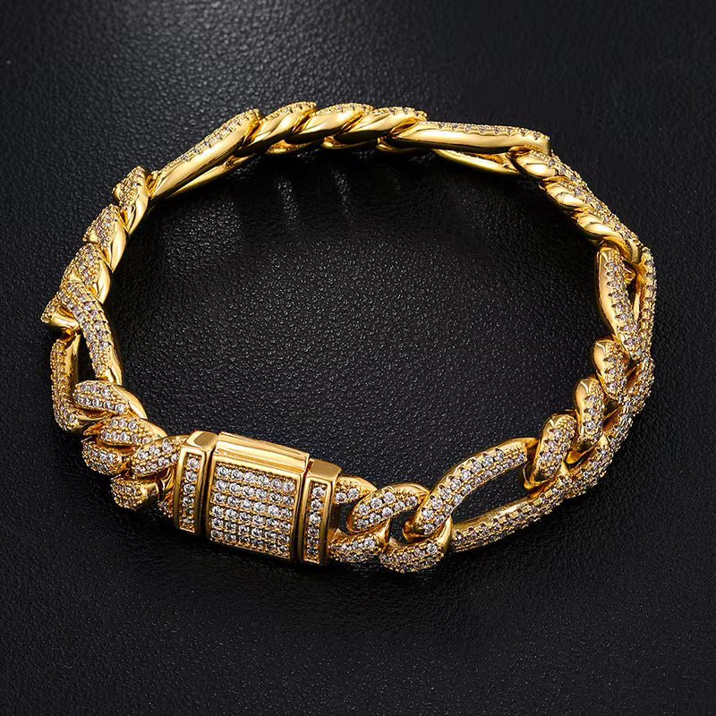 10mm Moissanite Cuban Link Bracelet – Gold, Silver & Two-Tone