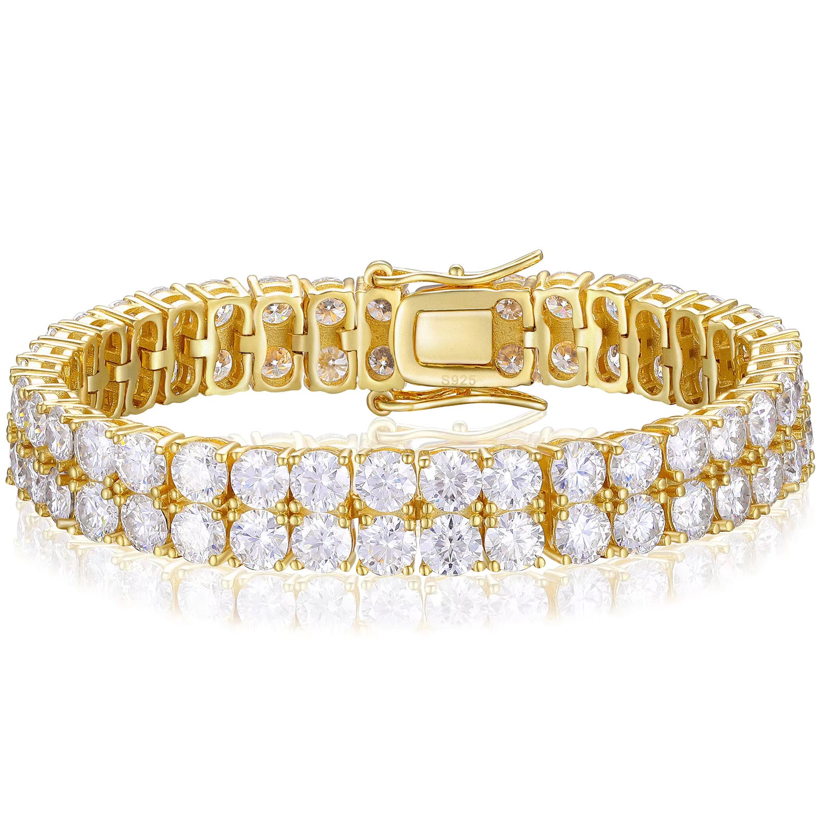 Double Row Moissanite Bracelet (3mm–5mm)