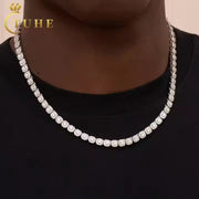 Micro Clustered Moissanite Tennis Chain