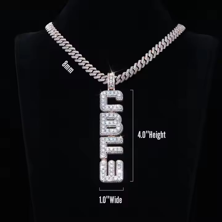 Custom Moissanite Letter Pendant – Personalized Initial Bling