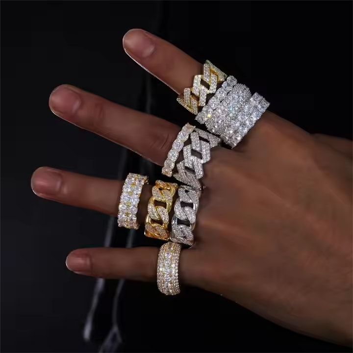 VVS Moissanite Cluster Ring – 925 Sterling Silver | Sizes 7–12