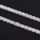 Micro Clustered Moissanite Tennis Chain