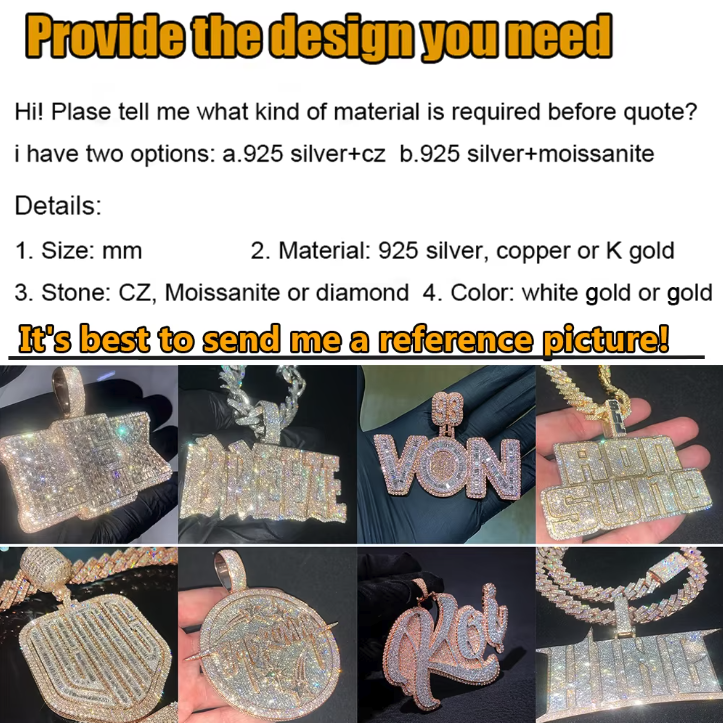 Custom Moissanite Letter Pendant – Personalized Initial Bling