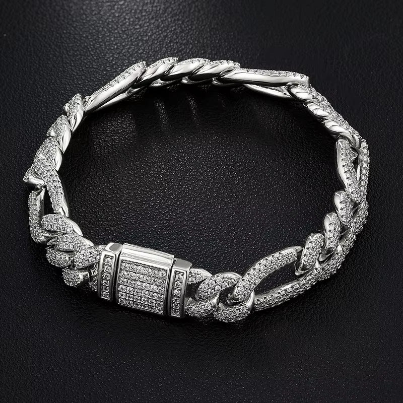 10mm Moissanite Cuban Link Bracelet – Gold, Silver & Two-Tone