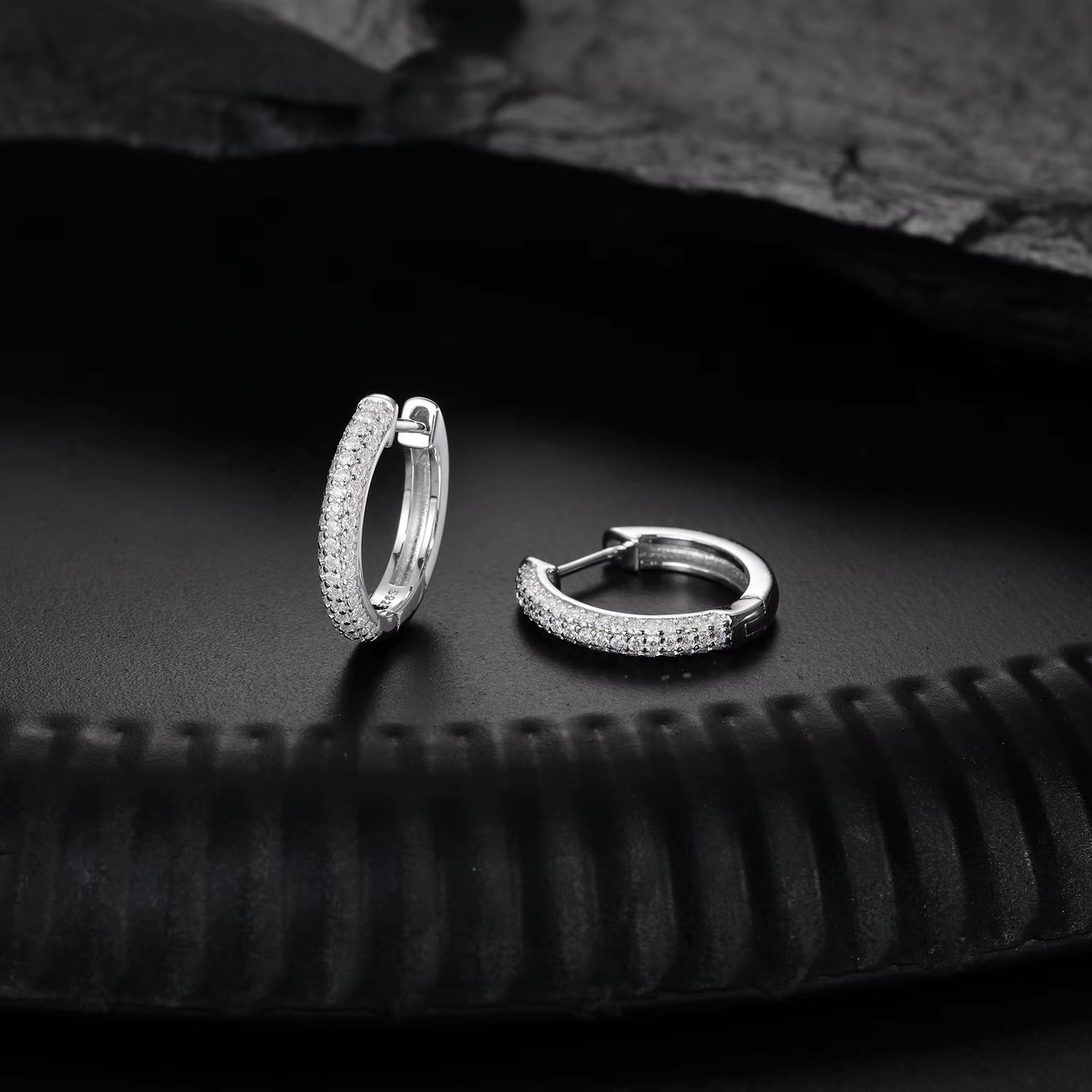 Iced Out VVS Moissanite Hoop Earrings – 925 Silver, Multiple Sizes (10mm–20mm)