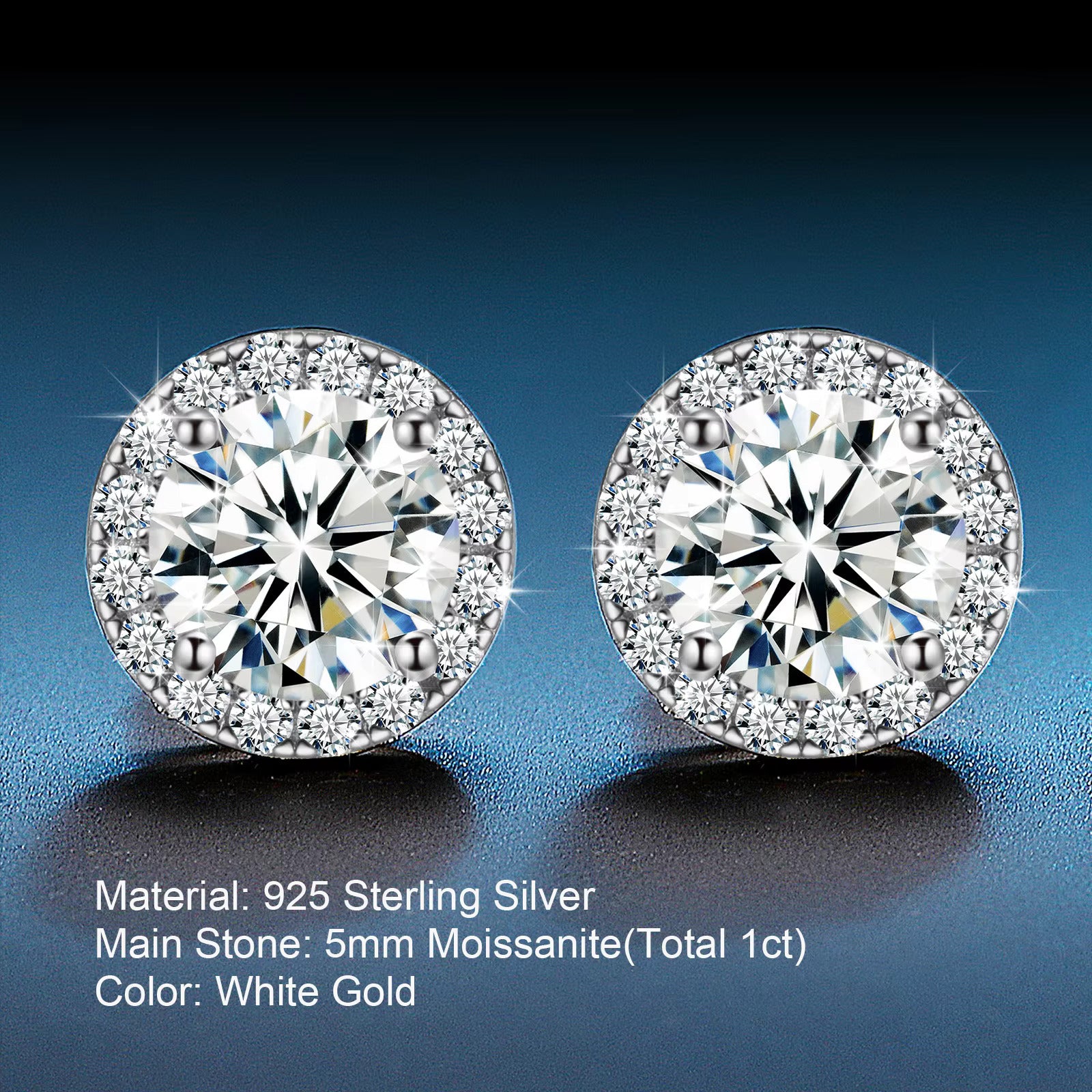 Brilliant VVS Halo Stud Earrings – Moissanite Shine That Speaks for Itself