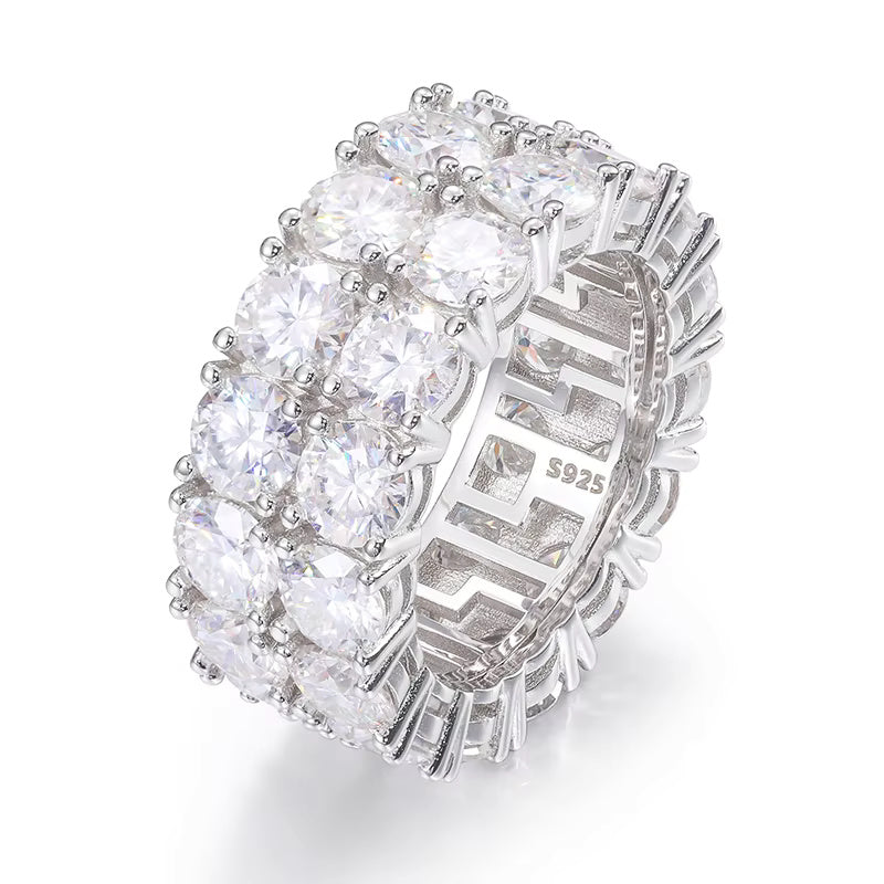 VVS Moissanite Cluster Ring – 925 Sterling Silver | Sizes 7–12