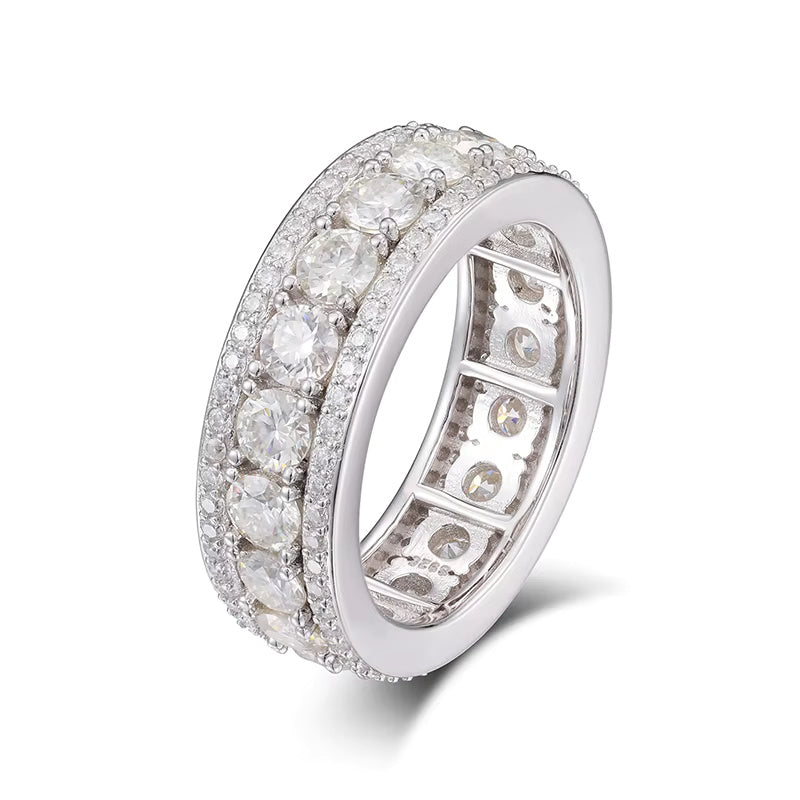 VVS Moissanite Cluster Ring – 925 Sterling Silver | Sizes 7–12
