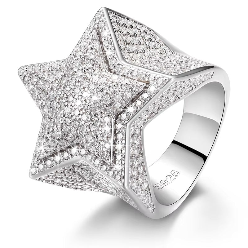 VVS Moissanite Cluster Ring – 925 Sterling Silver | Sizes 7–12