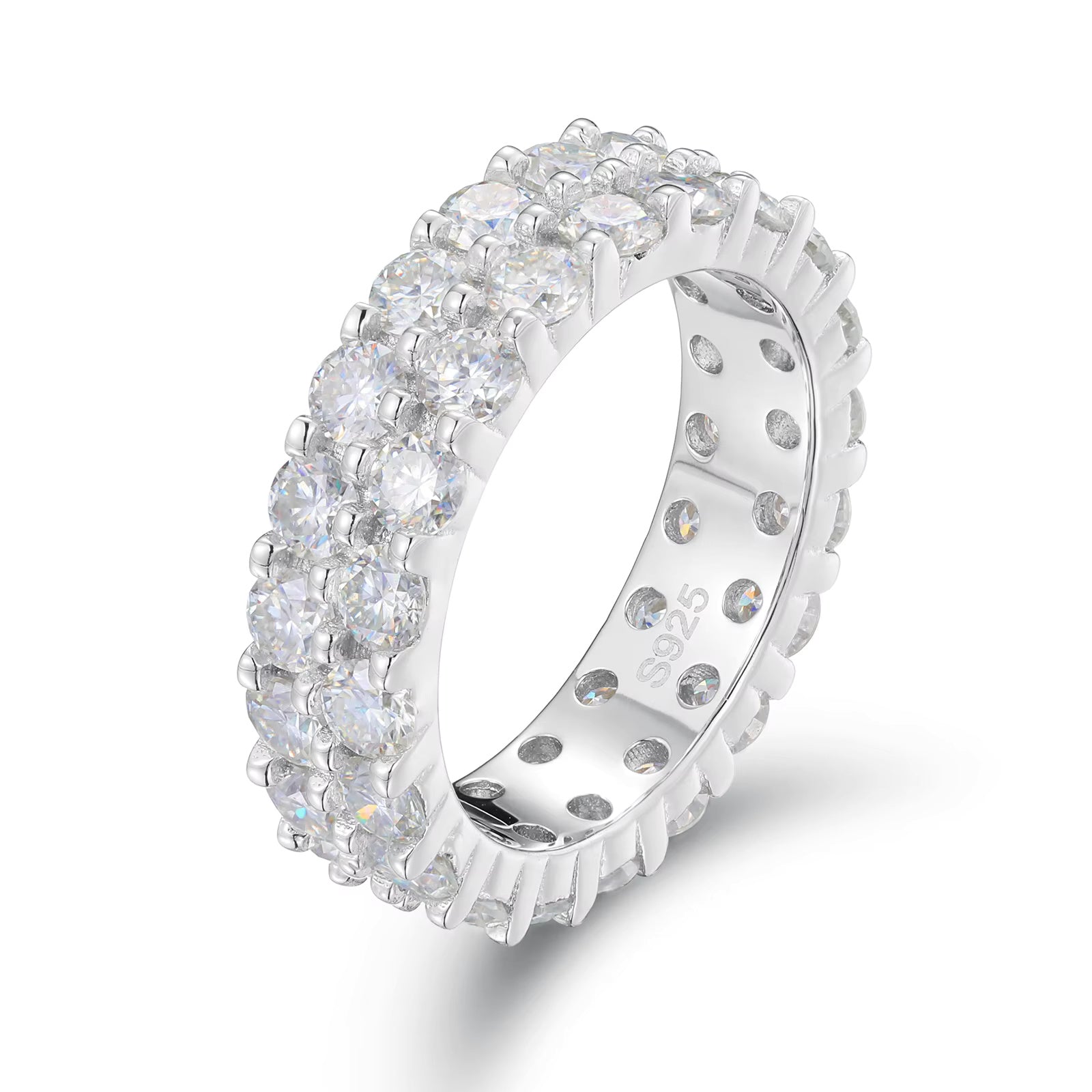 VVS Moissanite Cluster Ring – 925 Sterling Silver | Sizes 7–12