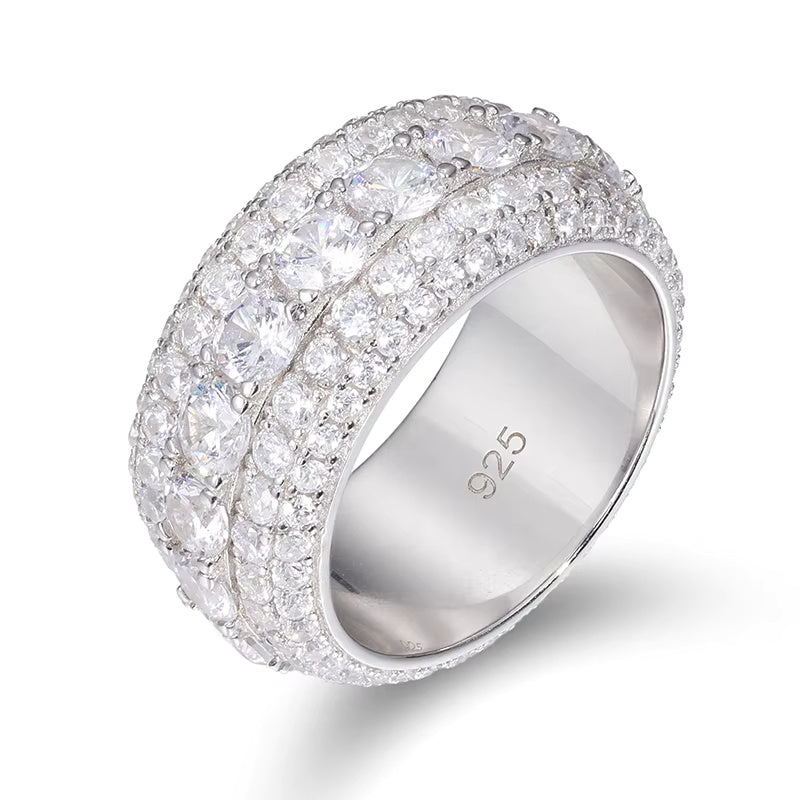 VVS Moissanite Cluster Ring – 925 Sterling Silver | Sizes 7–12