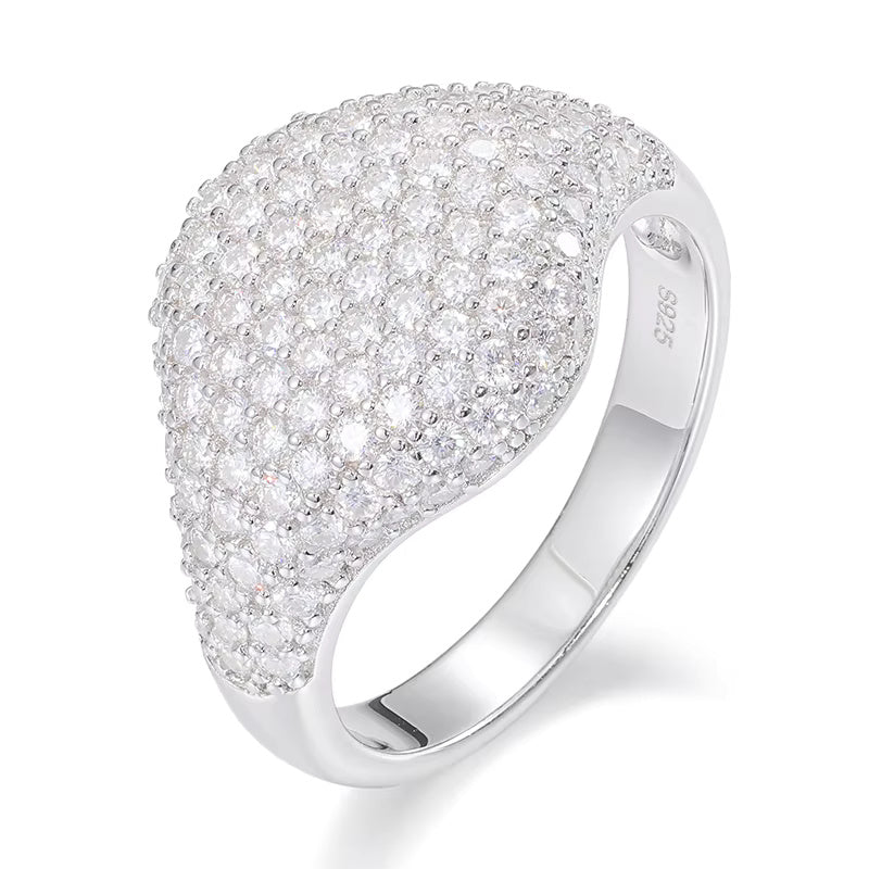 VVS Moissanite Cluster Ring – 925 Sterling Silver | Sizes 7–12