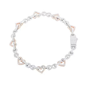 Heart Link Moissanite Infinity Bracelet