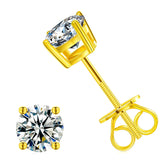 VVS moissanite classic stud earrings – gold or silver (3mm–11mm)