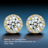 Brilliant VVS Halo Stud Earrings – Moissanite Shine That Speaks for Itself