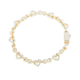 Heart Link Moissanite Infinity Bracelet