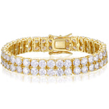 Double Row Moissanite Bracelet (3mm–5mm)