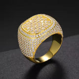 Iced Out Moissanite Signet Ring - 925 Sterling Silver