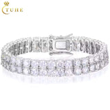 Double Row Moissanite Bracelet (3mm–5mm)