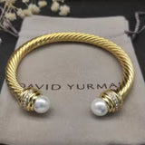 David-Inspired Gold Cable Gemstone Bangles – 17cm & 19cm