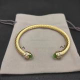 David-Inspired Gold Cable Gemstone Bangles – 17cm & 19cm