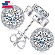 Brilliant VVS Halo Stud Earrings – Moissanite Shine That Speaks for Itself