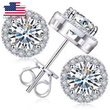 Brilliant VVS Halo Stud Earrings – Moissanite Shine That Speaks for Itself