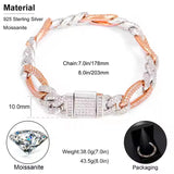 10mm Moissanite Cuban Link Bracelet – Gold, Silver & Two-Tone