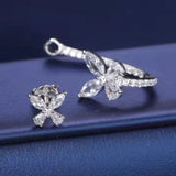 VVS Moissanite Butterfly Earrings – 925 Sterling Silver, Dual Use Design