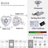 VVS Moissanite Heart Halo Stud Earrings – 925 Sterling Silver