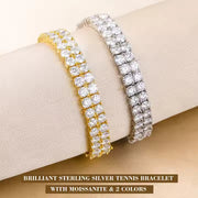 Double Row Moissanite Bracelet (3mm–5mm)