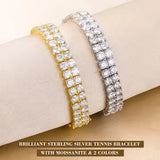 Double Row Moissanite Bracelet (3mm–5mm)