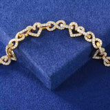 Heart Link Moissanite Infinity Bracelet
