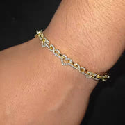 Heart Link Moissanite Infinity Bracelet