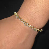 Heart Link Moissanite Infinity Bracelet