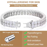 Double Row Moissanite Bracelet (3mm–5mm)