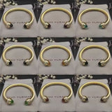 David-Inspired Gold Cable Gemstone Bangles – 17cm & 19cm