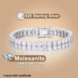 Double Row Moissanite Bracelet (3mm–5mm)