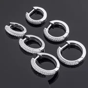Iced Out VVS Moissanite Hoop Earrings – 925 Silver, Multiple Sizes (10mm–20mm)