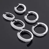 Iced Out VVS Moissanite Hoop Earrings – 925 Silver, Multiple Sizes (10mm–20mm)