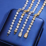 Star Round Moissanite Tennis Chain & Bracelet