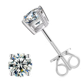 VVS moissanite classic stud earrings – gold or silver (3mm–11mm)