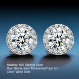 Brilliant VVS Halo Stud Earrings – Moissanite Shine That Speaks for Itself