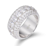 VVS Moissanite Cluster Ring – 925 Sterling Silver | Sizes 7–12